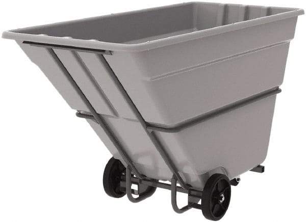 Akro-Mils - 2,000 Lb Load Capacity, 1 1/2 Cu Yd, Plastic Tilt Truck - 39" Wide x 85" Long x 51" High, Gray - Americas Industrial Supply