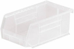 Akro-Mils - 10 Lb. Load Capacity, 7-3/8" Deep, Clear Polymer Hopper Stacking Bin - 3" High x 4-1/8" Wide x 7-3/8" Long - Americas Industrial Supply