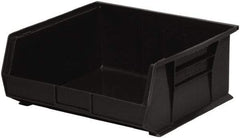 Akro-Mils - 75 Lb. Load Capacity, 14-3/4" Deep, Black Polymer Hopper Stacking Bin - 7" High x 16-1/2" Wide x 14-3/4" Long - Americas Industrial Supply