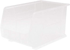 Akro-Mils - 60 Lb. Load Capacity, 18" Deep, Clear Polymer Hopper Stacking Bin - 10" High x 11" Wide x 18" Long - Americas Industrial Supply
