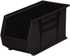 Akro-Mils - 60 Lb. Load Capacity, 18" Deep, Black Polymer Hopper Stacking Bin - 9" High x 8-1/4" Wide x 18" Long - Americas Industrial Supply
