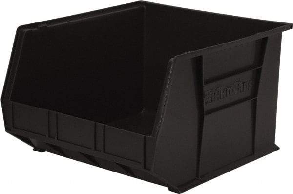 Akro-Mils - 75 Lb. Load Capacity, 18" Deep, Black Polymer Hopper Stacking Bin - 11" High x 16-1/2" Wide x 18" Long - Americas Industrial Supply