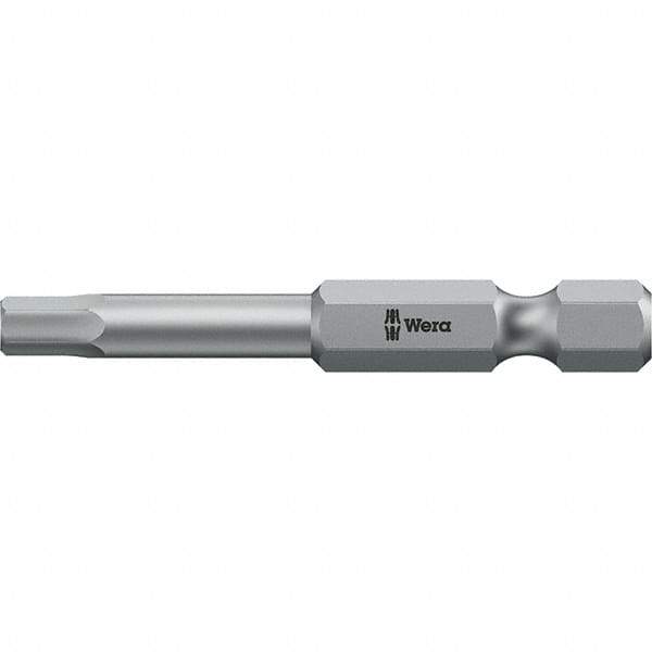 Wera - 3/64" Hex Screwdriver Bit - 1/4" Drive, 50mm OAL - Americas Industrial Supply