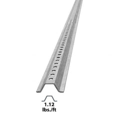 Nucor - 8' High, Galvanized Traffic Sign Post - Steel, 3/8" Hole Diam, Silver - Americas Industrial Supply