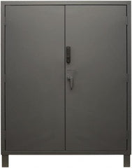 Durham - 4 Shelf Locking Storage Cabinet - Steel, 60" Wide x 24" Deep x 78" High, Gray - Americas Industrial Supply