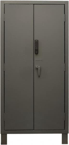 Durham - 4 Shelf Locking Storage Cabinet - Steel, 36" Wide x 24" Deep x 78" High, Gray - Americas Industrial Supply