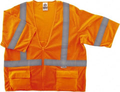 Ergodyne - Size 4X/5XL High Visibility Orange Mesh General Purpose Vest - 58 to 64" Chest, ANSI/ISEA 107, Zipper Closure, 3 Pockets, Polyester - Americas Industrial Supply