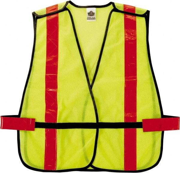 Ergodyne - One Size Fits Most High Visibility Lime Mesh General Purpose Vest - Hook & Loop Closure, Polyester - Americas Industrial Supply