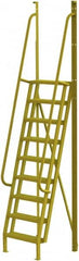 TRI-ARC - 132" 9 Step Configurable Crossover Ladder - 75° Incline, 1,000 Lb Capacity, 90" Platform Height, 30" Base Width x 33" Base Depth, Serrated - Americas Industrial Supply