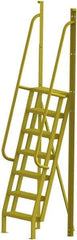 TRI-ARC - 112" 7 Step Configurable Crossover Ladder - 75° Incline, 1,000 Lb Capacity, 70" Platform Height, 30" Base Width x 28" Base Depth, Serrated - Americas Industrial Supply