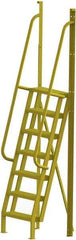 TRI-ARC - 112" 7 Step Configurable Crossover Ladder - 75° Incline, 1,000 Lb Capacity, 70" Platform Height, 30" Base Width x 28" Base Depth, Perforated Tread - Americas Industrial Supply