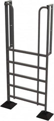 TRI-ARC - 102" 6 Step Configurable Rooftop Ladder - 90° Incline, 500 Lb Capacity, 60" Platform Height, 52-1/4" Base Width x 26" Base Depth, Perforated Tread - Americas Industrial Supply