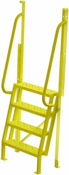 TRI-ARC - 82" 4 Step Configurable Crossover Ladder - 75° Incline, 1,000 Lb Capacity, 40" Platform Height, 30" Base Width x 20-1/2" Base Depth, Perforated Tread - Americas Industrial Supply