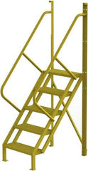 TRI-ARC - 92" 5 Step Configurable Crossover Ladder - 50° Incline, 1,000 Lb Capacity, 50" Platform Height, 30" Base Width x 44" Base Depth, Serrated - Americas Industrial Supply