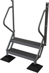 TRI-ARC - 62" 2 Step Configurable Rooftop Ladder - 50° Incline, 500 Lb Capacity, 20" Platform Height, 46-1/4" Base Width x 20" Base Depth, Serrated - Americas Industrial Supply