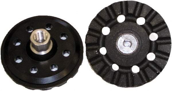 3M - 4" Diam Disc Backing Pad - 5/8" Shank Diam, Hard Density, 15,000 RPM, Roloc TR Compatible - Americas Industrial Supply
