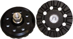 3M - 4" Diam Disc Backing Pad - 5/8" Shank Diam, Hard Density, 15,000 RPM, Roloc TR Compatible - Americas Industrial Supply