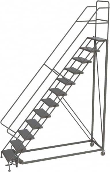 TRI-ARC - 156" 12 Step Configurable Rolling Ladder - 50° Incline, 450 Lb Capacity, 120" Platform Height, 35" Base Width x 90" Base Depth, Perforated Tread - Americas Industrial Supply