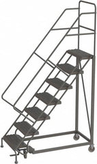 TRI-ARC - 106" 7 Step Configurable Rolling Ladder - 56° Incline, 450 Lb Capacity, 70" Platform Height, 35" Base Width x 56" Base Depth, Serrated - Americas Industrial Supply