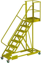 TRI-ARC - 122" 8 Step Configurable Cantilever Ladder - Supported, 300 Lb Capacity, 80" Platform Height, 30" Base Width x 89" Base Depth, Perforated Tread - Americas Industrial Supply