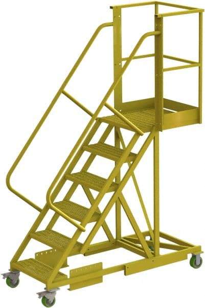 TRI-ARC - 102" 6 Step Configurable Cantilever Ladder - Supported, 300 Lb Capacity, 60" Platform Height, 30" Base Width x 72" Base Depth, Serrated - Americas Industrial Supply