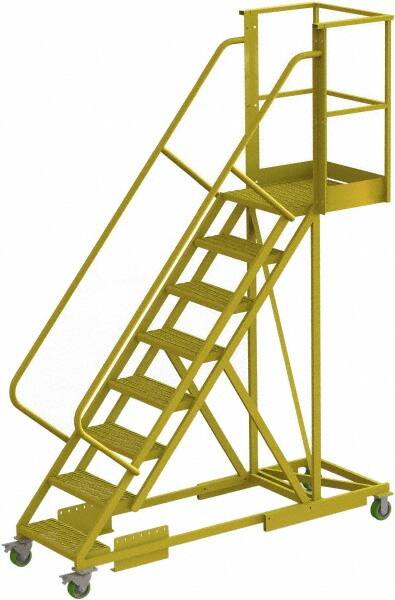 TRI-ARC - 122" 8 Step Configurable Cantilever Ladder - Supported, 300 Lb Capacity, 80" Platform Height, 30" Base Width x 89" Base Depth, Serrated - Americas Industrial Supply