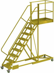 TRI-ARC - 132" 9 Step Configurable Cantilever Ladder - Supported, 300 Lb Capacity, 90" Platform Height, 30" Base Width x 117" Base Depth, Serrated - Americas Industrial Supply