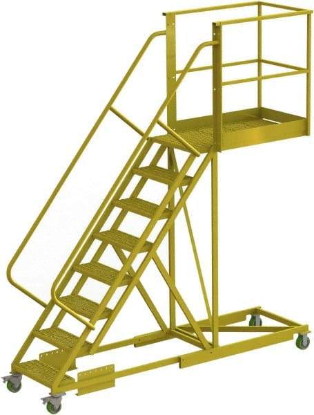 TRI-ARC - 122" 8 Step Configurable Cantilever Ladder - Supported, 300 Lb Capacity, 80" Platform Height, 30" Base Width x 109" Base Depth, Serrated - Americas Industrial Supply