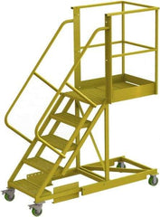 TRI-ARC - 92" 5 Step Configurable Cantilever Ladder - Supported, 300 Lb Capacity, 50" Platform Height, 30" Base Width x 74" Base Depth, Serrated - Americas Industrial Supply