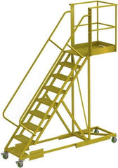 TRI-ARC - 132" 9 Step Configurable Cantilever Ladder - Supported, 300 Lb Capacity, 90" Platform Height, 30" Base Width x 107" Base Depth, Serrated - Americas Industrial Supply