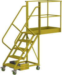 TRI-ARC - 92" 5 Step Configurable Cantilever Ladder - Unsupported, 300 Lb Capacity, 50" Platform Height, 30" Base Width x 84" Base Depth, Serrated - Americas Industrial Supply