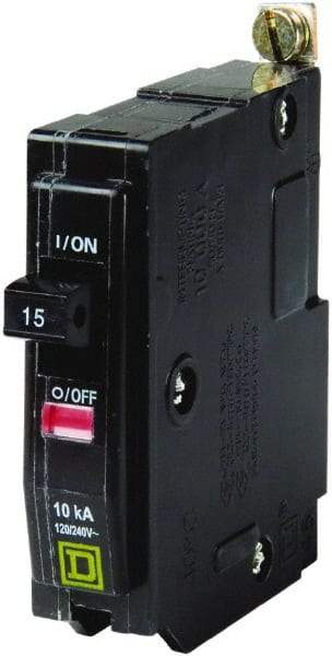 Square D - 15 Amp, 240 VAC, 1 Pole, Bolt On Miniature Circuit Breaker - 14-8 AWG - Americas Industrial Supply