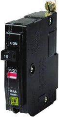 Square D - 15 Amp, 240 VAC, 1 Pole, Bolt On Miniature Circuit Breaker - 14-8 AWG - Americas Industrial Supply