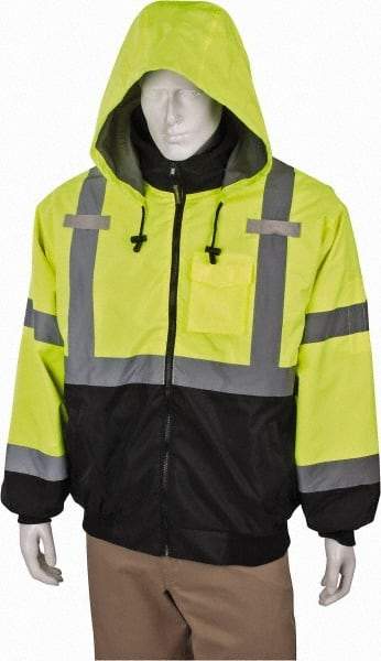 OccuNomix - Size M Cold Weather & High Visibility Jacket - High Visbility Yellow, Polyester, Zipper Closure - Americas Industrial Supply