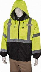 OccuNomix - Size M Cold Weather & High Visibility Jacket - High Visbility Yellow, Polyester, Zipper Closure - Americas Industrial Supply