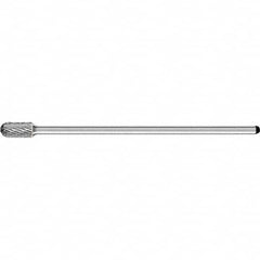 PFERD - 3/8" Cut Diam, 1/4" Shank Diam, Cone Head Double Cut Burr - Carbide, Radius End, 3/4" LOC, 6-5/8" OAL - Americas Industrial Supply