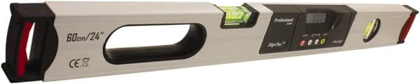 Digi-Pas - 24" Long 2 Vial Box Beam Level - Aluminum, Black/Gray, 1 Plumb & 1 Level Vial - Americas Industrial Supply