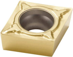 Seco - CCMT21.51 F2 Grade CP600 Carbide Turning Insert - TiAlN/TiN Finish, 80° Diamond, 1/4" Inscr Circle, 3/32" Thick, 1/64" Corner Radius - Americas Industrial Supply