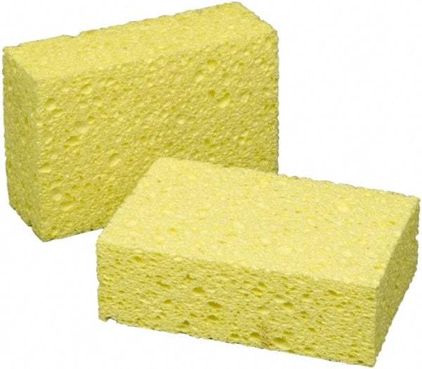 Ability One - 5-3/4" Long x 1-3/4" Wide x 1" Thick Scouring Sponge - Non-Abrasive, Yellow - Americas Industrial Supply