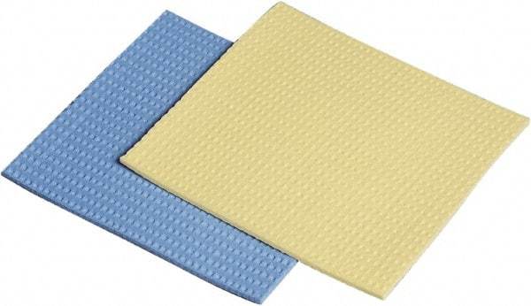 Ability One - 5" Long x 1/2" Wide x 1" Thick Scouring Sponge - Nonabrasive, Blue/Yellow - Americas Industrial Supply