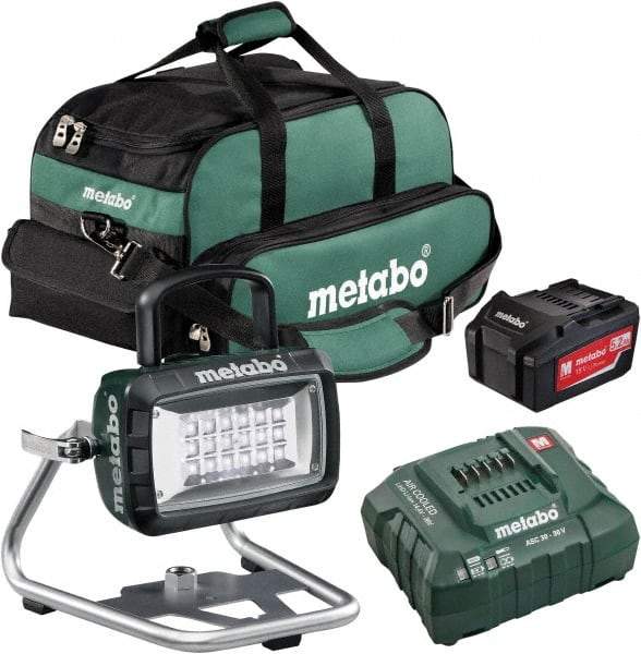 Metabo - 18 Volts, 2600 Lumens, Cordless Work Light - Green/Black, 7 hr Run Time - Americas Industrial Supply