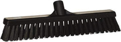 Vikan - 16" Combo Duty Synthetic Push Broom - 2" Bristle Length, Plastic Block, European Threaded Handle Connection - Americas Industrial Supply