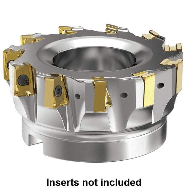 Kennametal - 7 Inserts, 3" Cut Diam, 1" Arbor Diam, 15.5mm Max Depth of Cut, Indexable Square-Shoulder Face Mill - 0° Lead Angle, 44.45" High, LNGU15T608SRGE Insert Compatibility, Series MILL 4-15 - Americas Industrial Supply