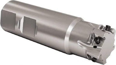 Seco - 32mm Cut Diam, 8mm Max Depth of Cut, 32mm Shank Diam, 200mm OAL, Indexable Square Shoulder End Mill - LOEX Inserts, Weldon Shank, 90° Lead Angle, Through Coolant, Series Square T4-08 - Americas Industrial Supply