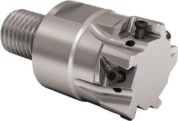 Seco - 25mm Cut Diam, 8mm Max Depth of Cut, 30mm OAL, Indexable Square Shoulder End Mill - LOEX Inserts, M12 Modular Connection, 90° Lead Angle, Through Coolant, Series Square T4-08 - Americas Industrial Supply