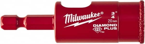 Milwaukee Tool - 3/4" Diam, 1-1/2" Cutting Depth, Hole Saw - Diamond Grit Saw, Continuous Edge - Americas Industrial Supply