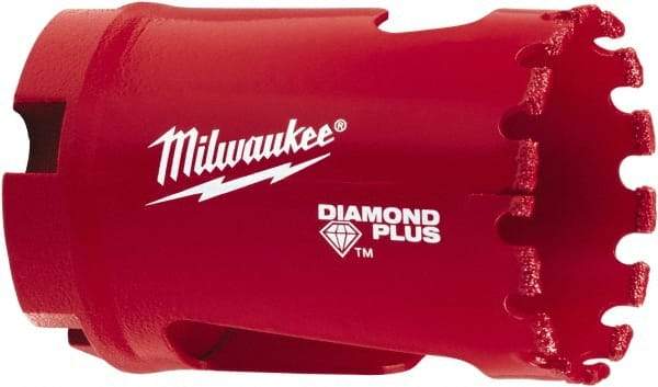 Milwaukee Tool - 1-3/8" Diam, 1-1/2" Cutting Depth, Hole Saw - Diamond Grit Saw, Continuous Edge - Americas Industrial Supply