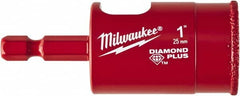 Milwaukee Tool - 1" Diam, 1-1/2" Cutting Depth, Hole Saw - Diamond Grit Saw, Continuous Edge - Americas Industrial Supply