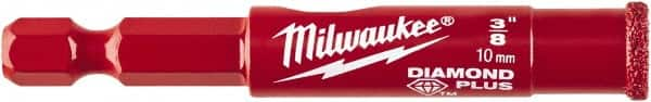 Milwaukee Tool - 3/8" Diam, 1-1/2" Cutting Depth, Hole Saw - Diamond Grit Saw, Continuous Edge - Americas Industrial Supply