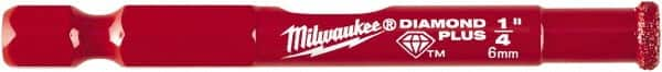 Milwaukee Tool - 1/4" Diam, 1-1/2" Cutting Depth, Hole Saw - Diamond Grit Saw, Continuous Edge - Americas Industrial Supply